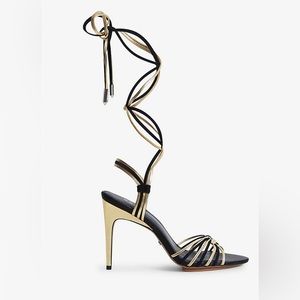 REISS (NWOT)
CASSIDY SANDAL
SIZE EU 38 / US FIT (7.5) 
GOLD / BLACK